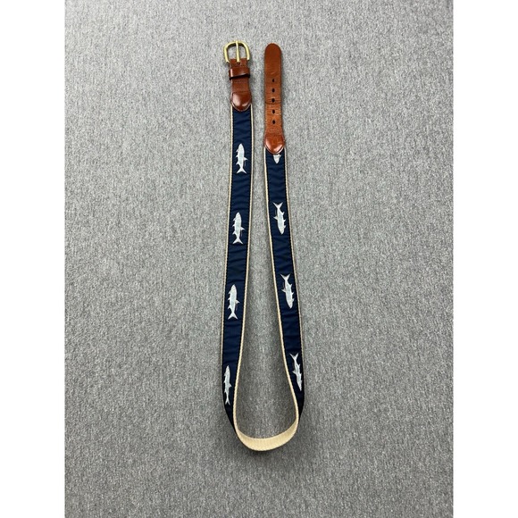 Other - Leather Man Ltd World Wide Sportsman Canvas Belt‎ Blue Fish Men's 42